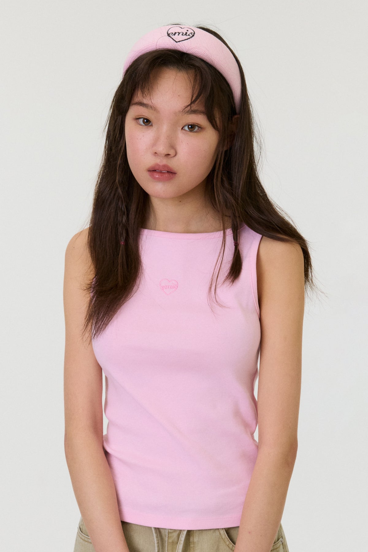 EMIS Boat Neck Tank Top-Pink