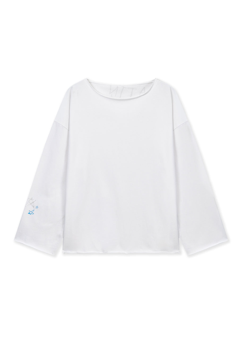 Matinkim Raw Hem Finished Boat Neck Top IN White