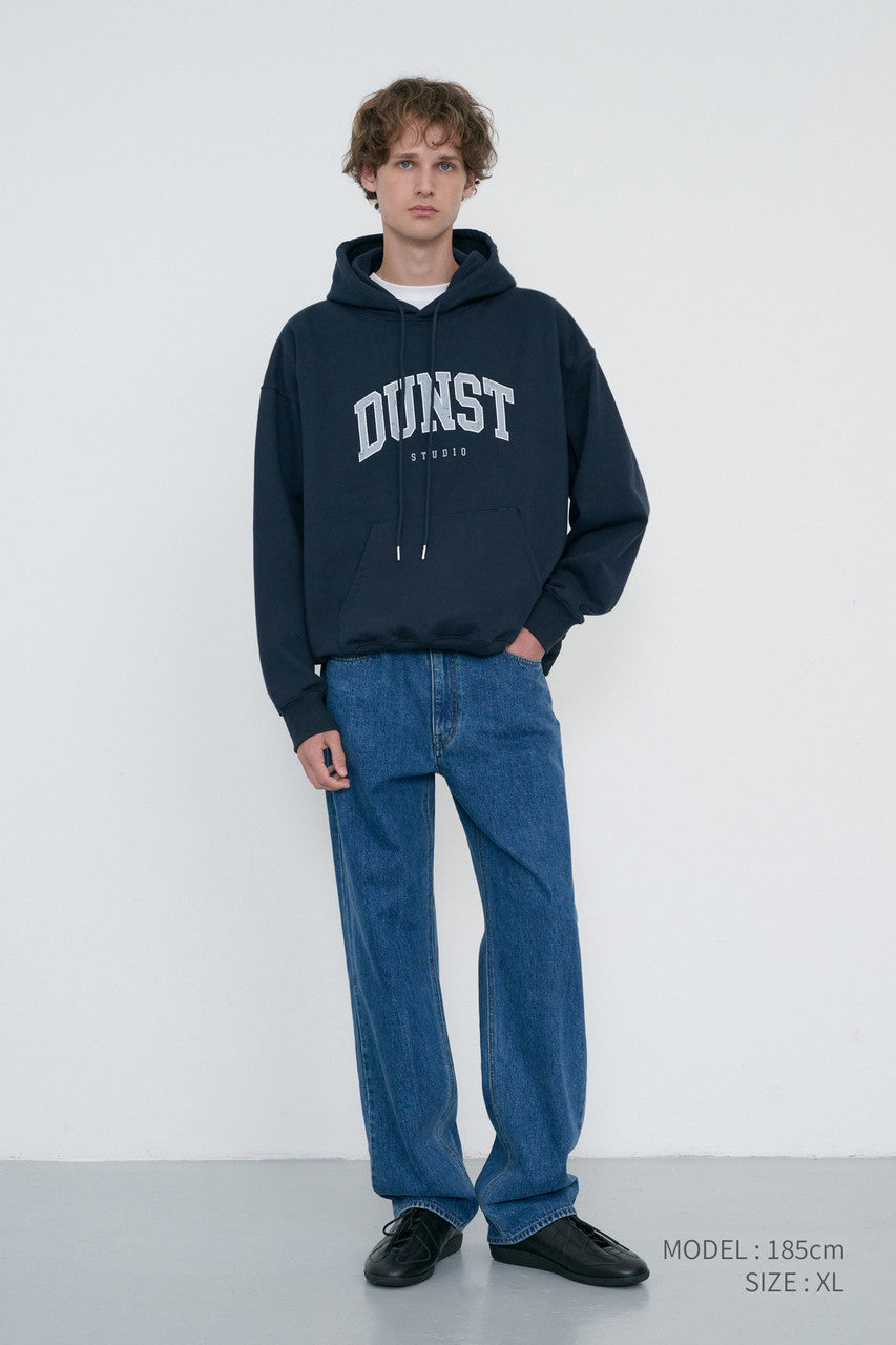 Dunst Unisex Arch Logo Hoodie French Navy