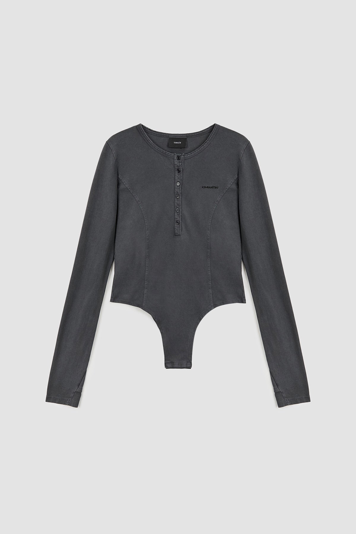 Matinkim Raw Cut Bodysuit Top IN Charcoal