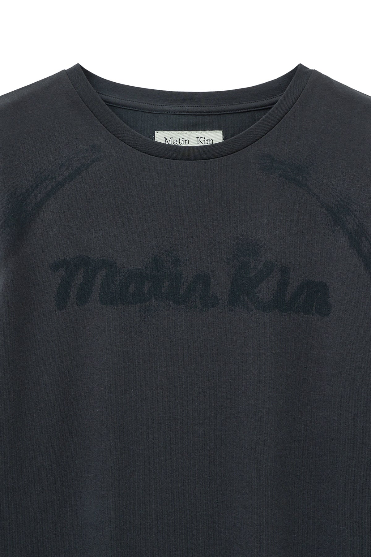 Matinkim Lettering Graphic Long Sleeve Top For Women IN Charcoal