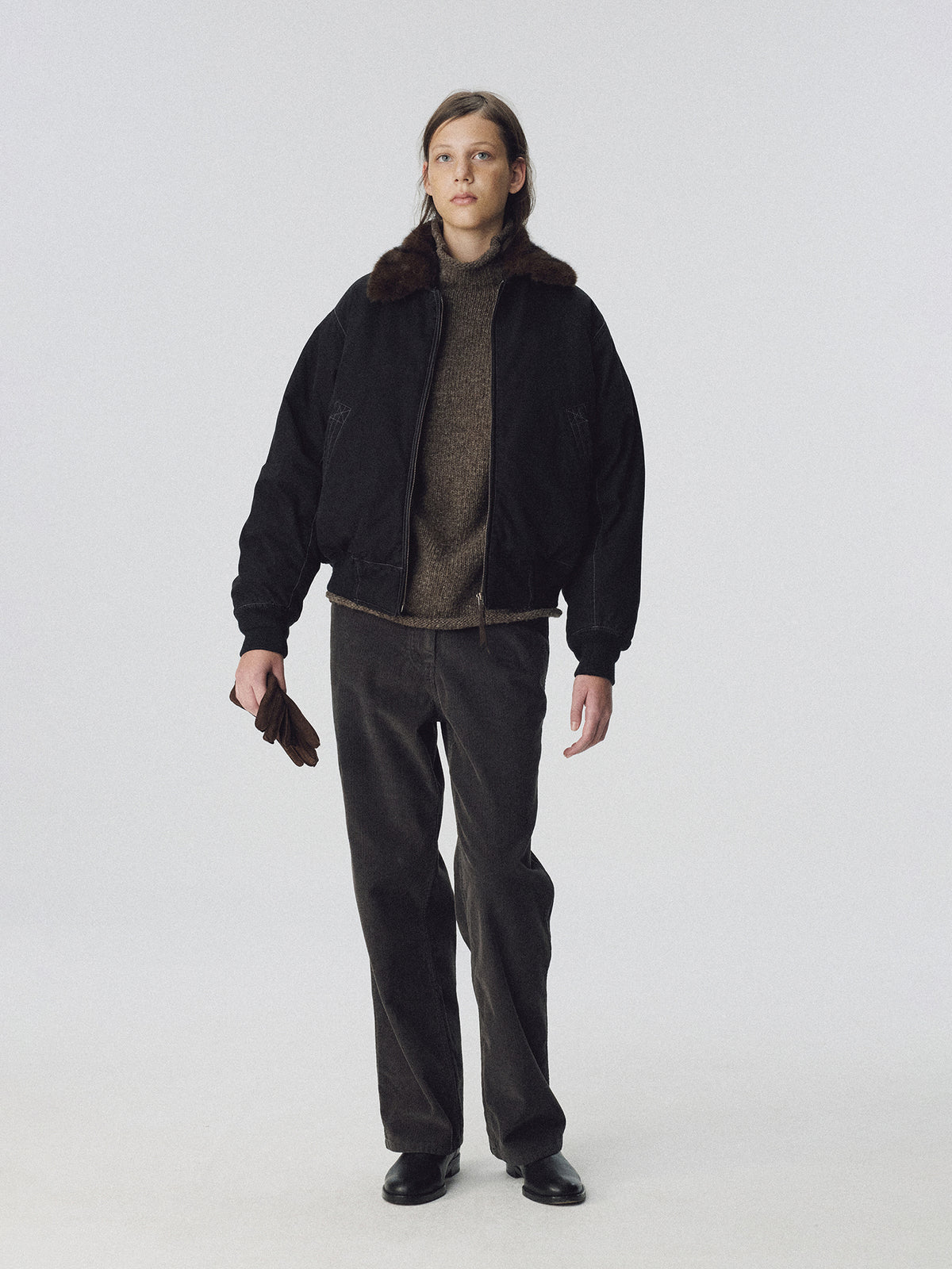 Nothing Written Gentle lamb skin gloves (Suede brown)