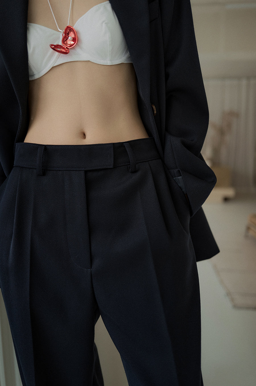 Overdueflair Wool Wide Pants Navy