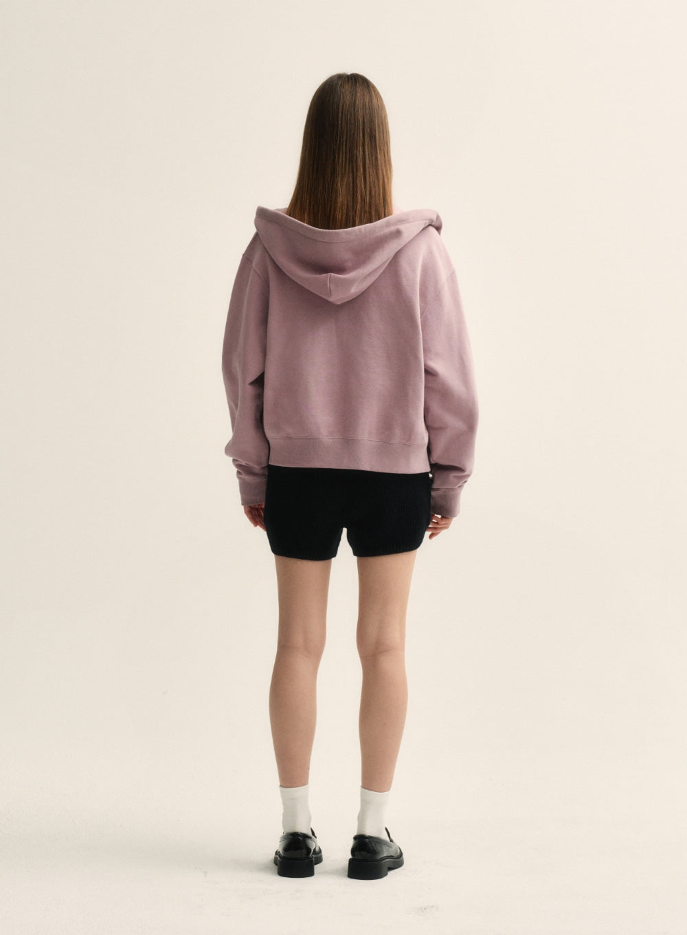 [satur] (W) Teo Cotton All Day Hood Zip-up - Vintage Rose