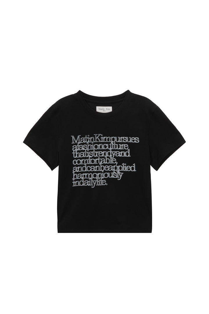 Matinkim Thin Typo Top IN Black