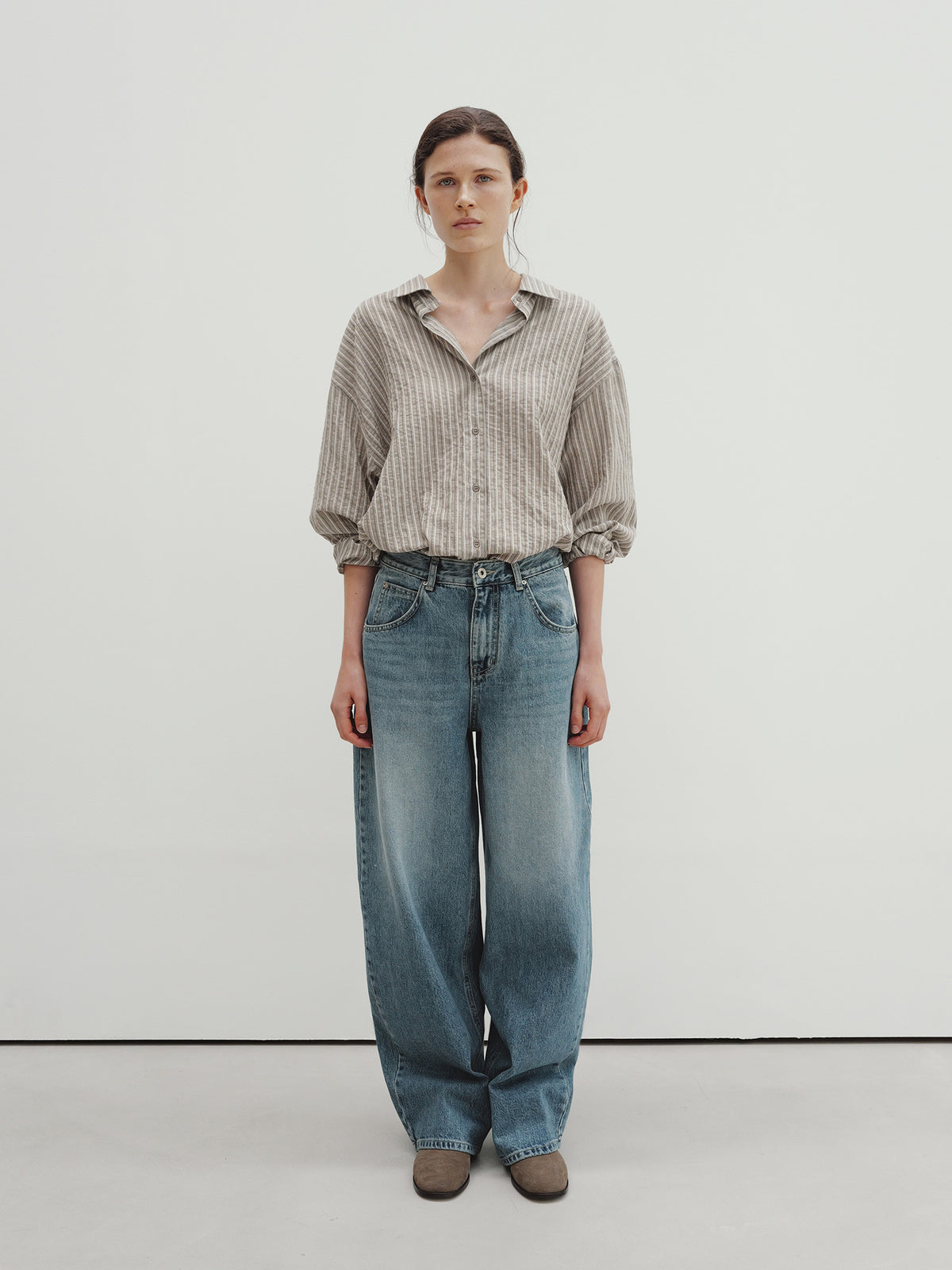 Moia stripe shirt (ash)
