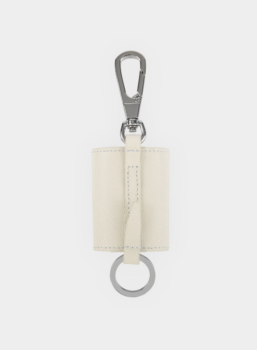 [satur] Cowhide Satur Keyring Leather AirPods Case - Pure Ivory