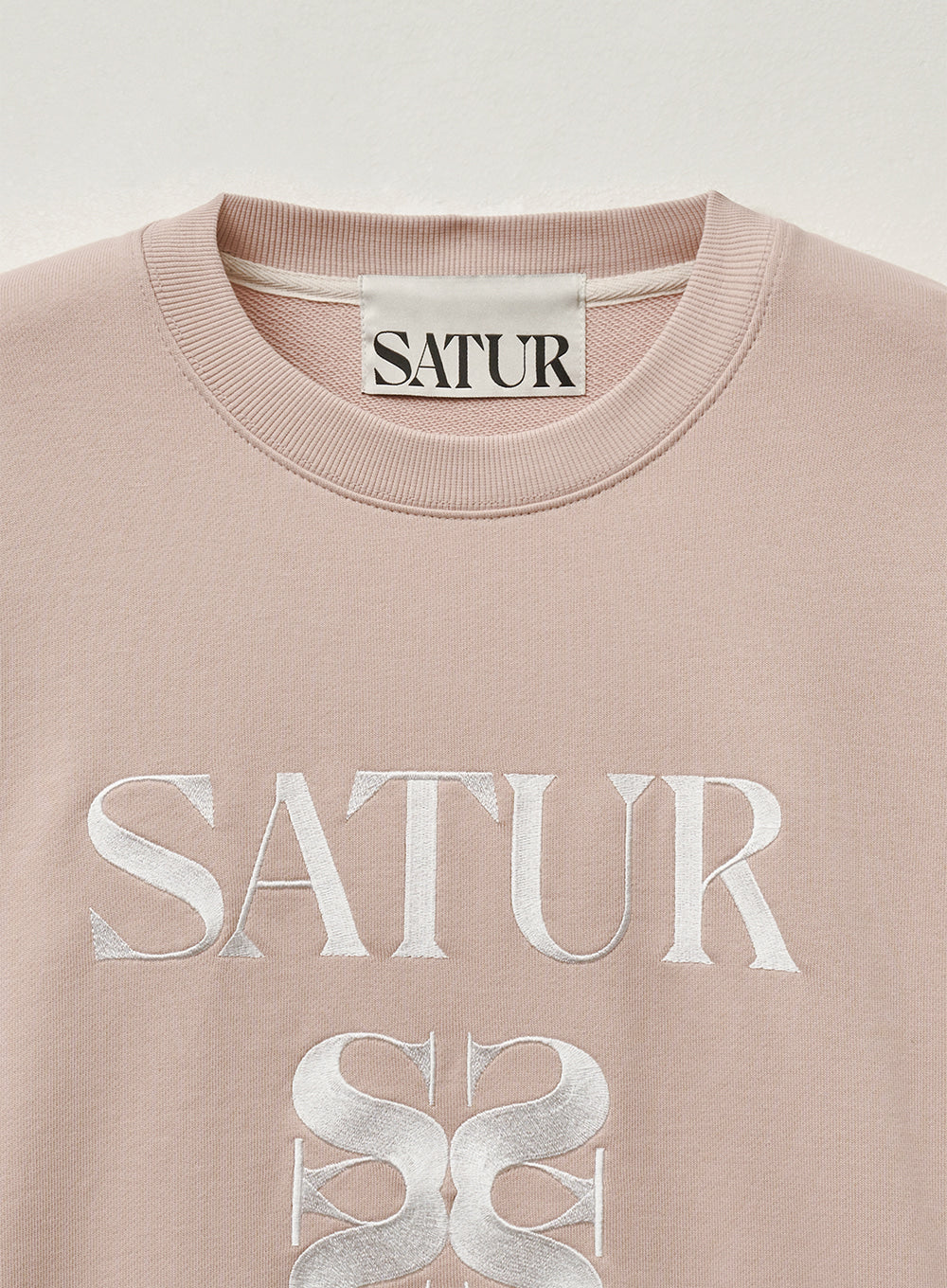 [satur] (W) Classic Logo Sweatshirt - Light Pink