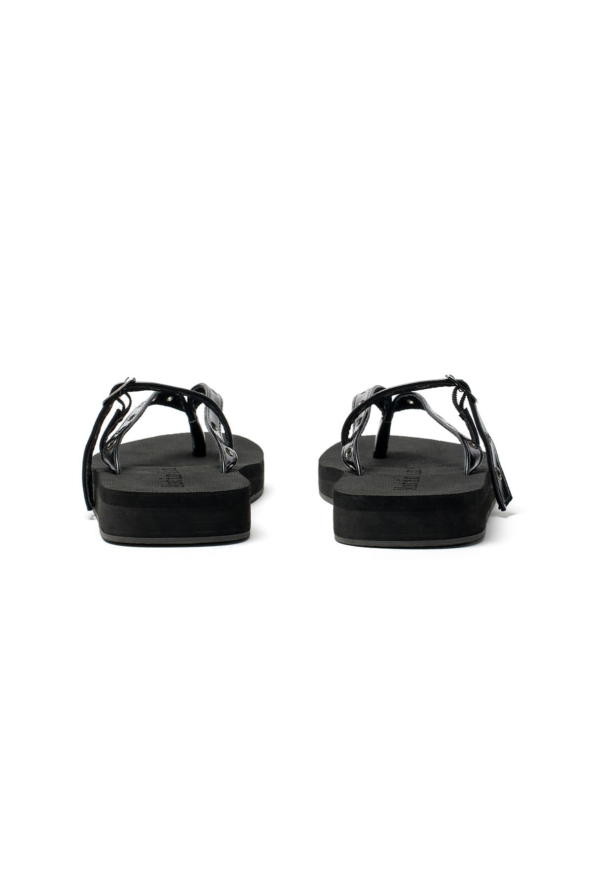 Matinkim Buckle Eyelet Slippers IN Black