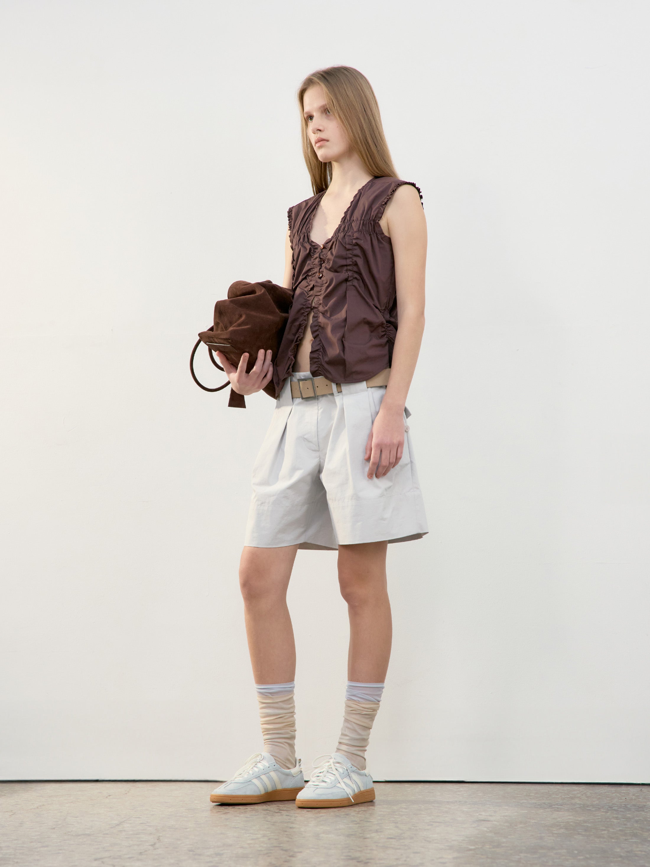 Low Classic Square Buckle Belt Beige
