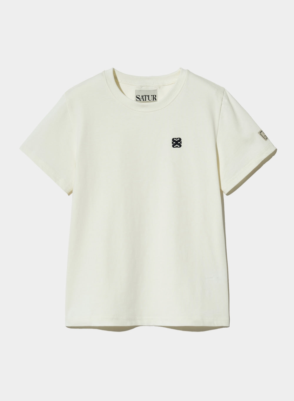 [satur] (W) Classic Small Logo T-Shirt - Resort Ivory