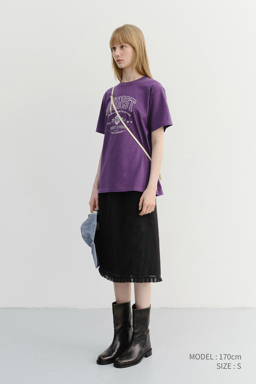 Dunst Unisex Cupid Arch Logo T-Shirt Deep Purple