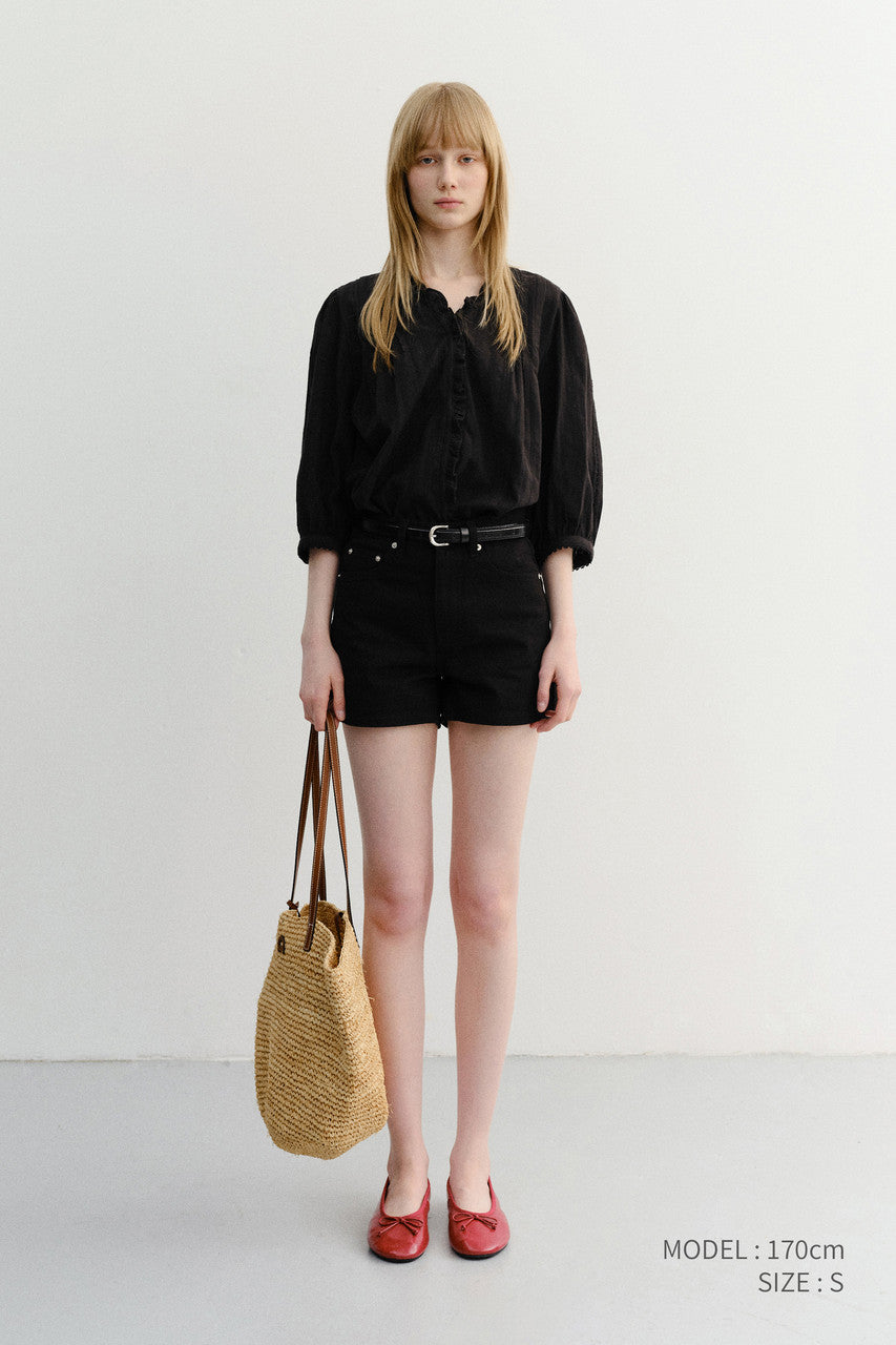 Dunst Mini Denim Shorts Black