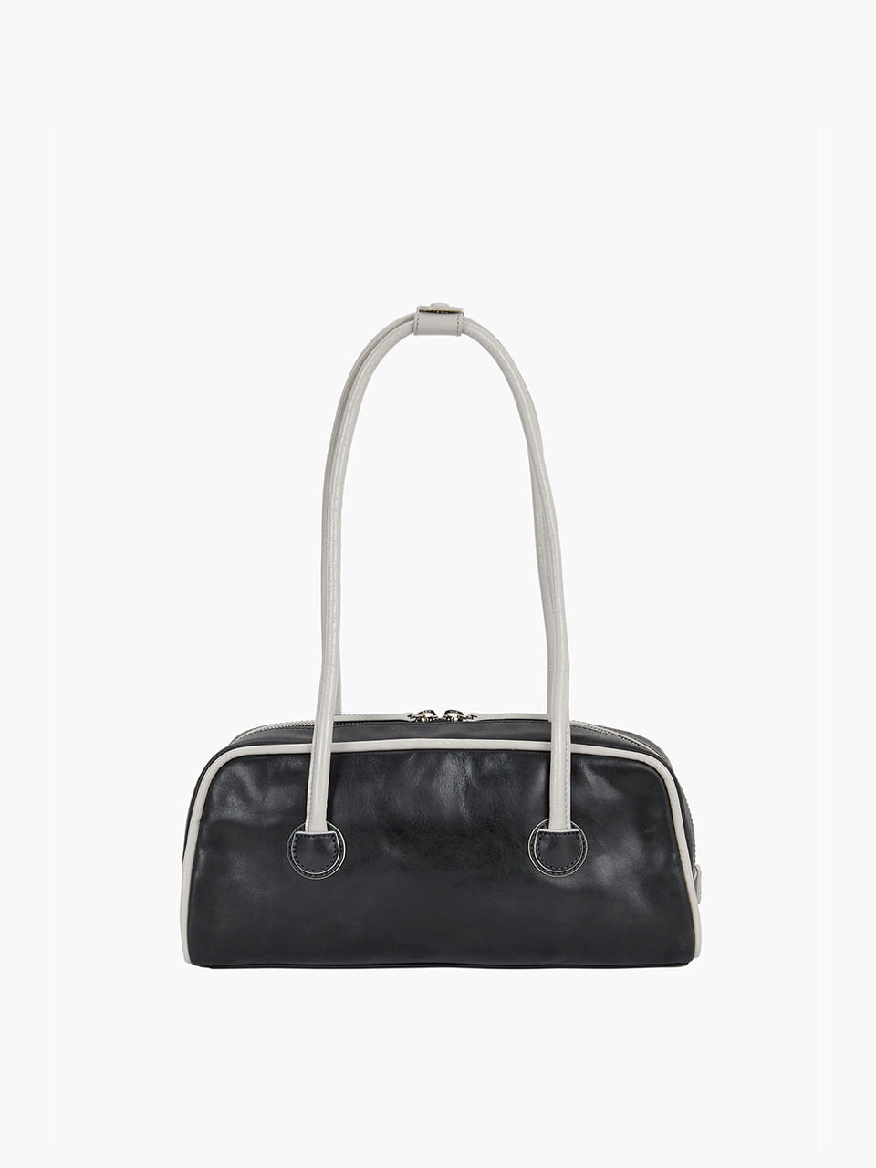 Margesherwood Soft Boston EW Piping black pull-up+light grey crinkle