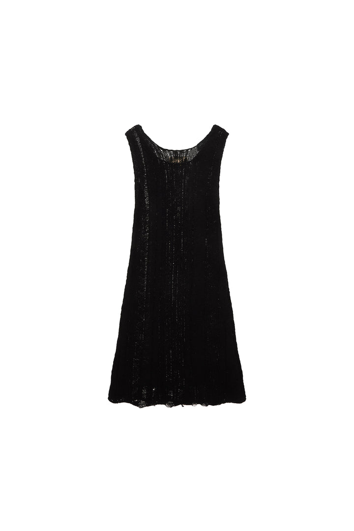 Matinkim Stripe Chunky Knit Dress IN Black