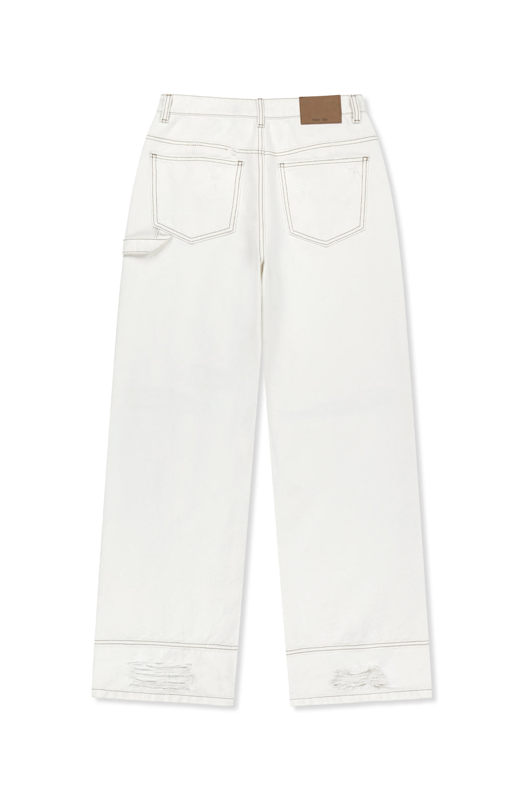 Matinkim Destroyed Color Dyeing Denim Pants IN White