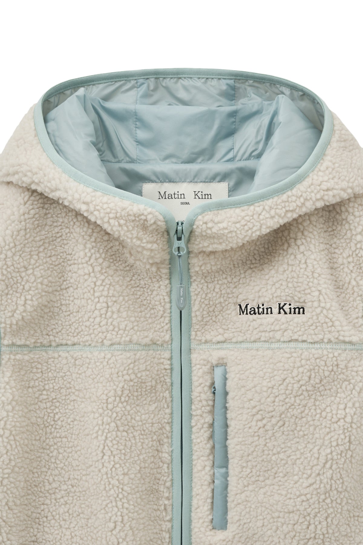 [matinkim] FLEECE HOODY VEST IN IVORY