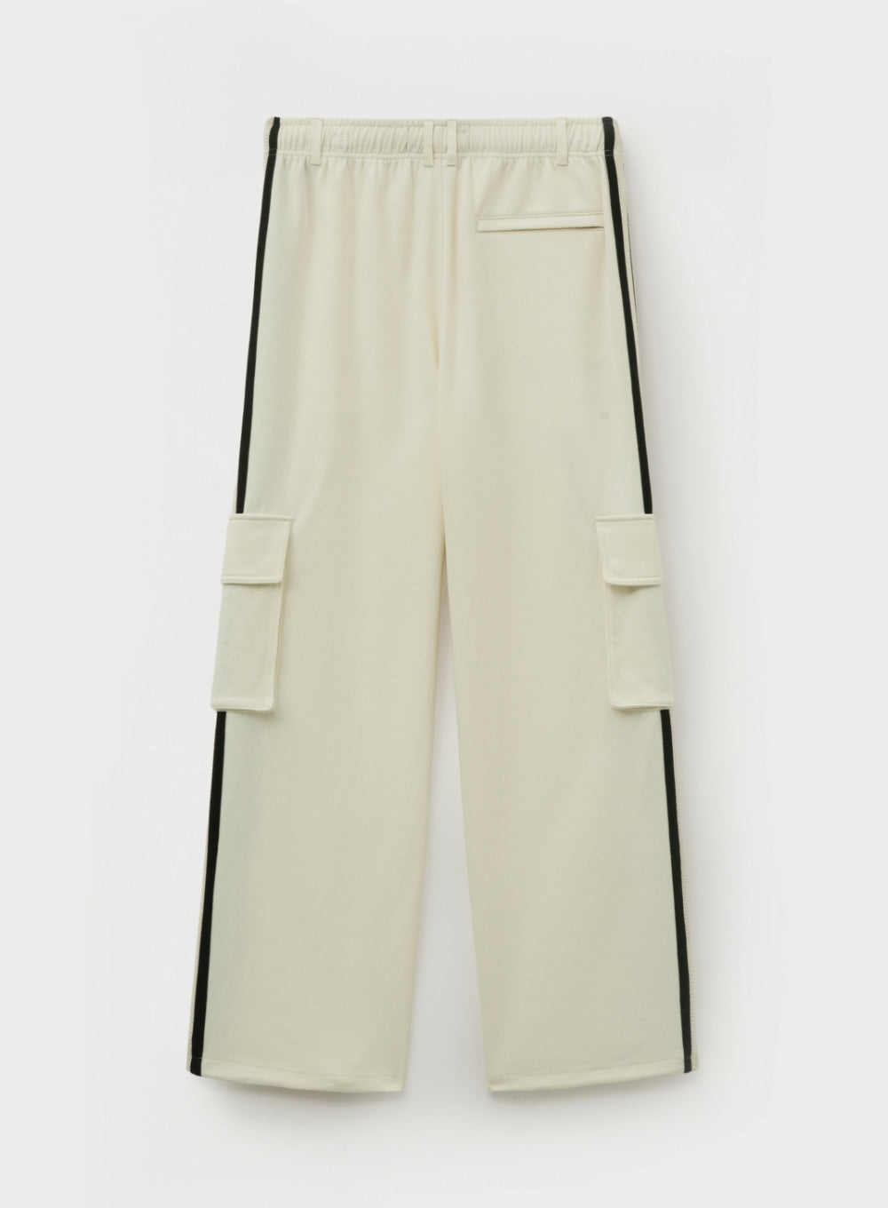 [satur] Lawton Cargo Track Pants - Cream Black