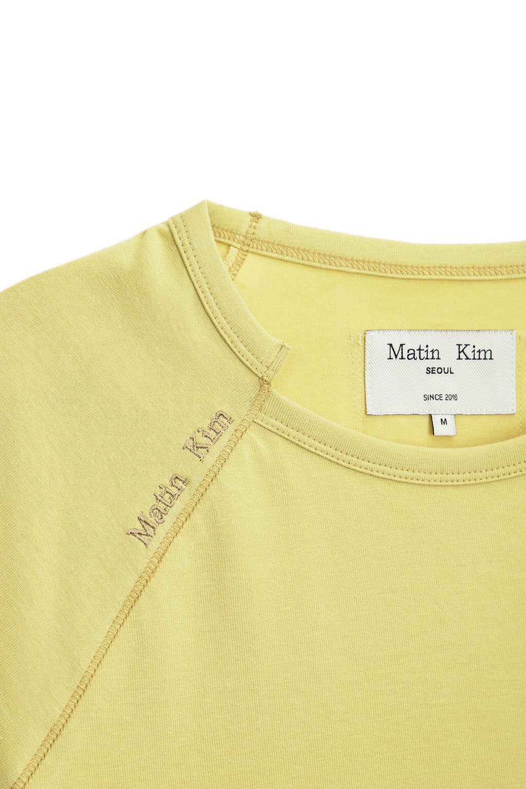 [matinkim] TWIST POINT SLIM TOP IN LIME