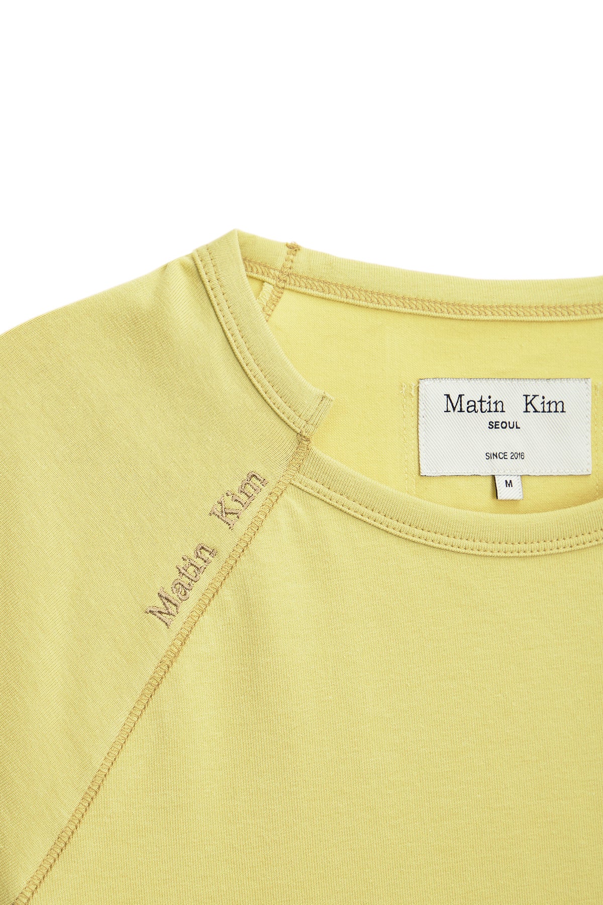 [matinkim] TWIST POINT SLIM TOP IN LIME