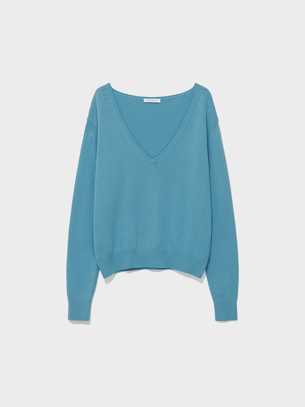 Low Classic Wool Cash Blend V-Neck Sweater Mint Blue