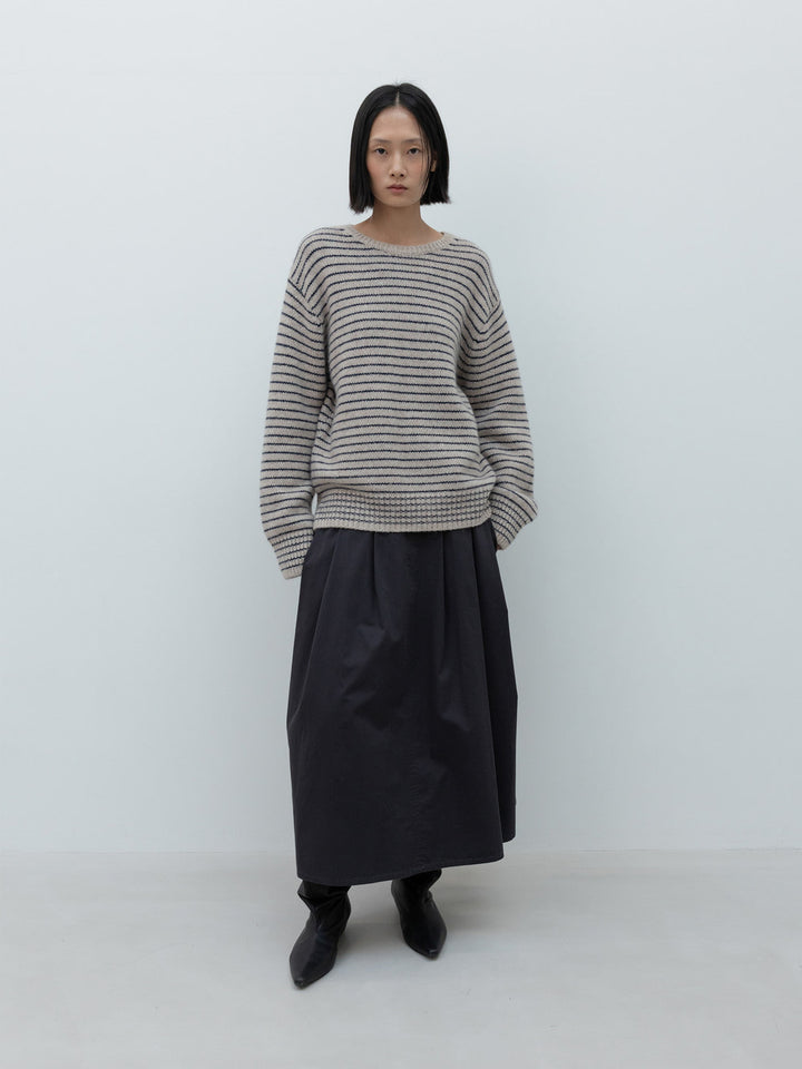 Low Classic Alpaca Blend Stripe Pullover Beige