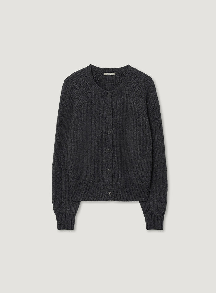 Mango Maniplease Wiwi Wool Cardigan Charcoal