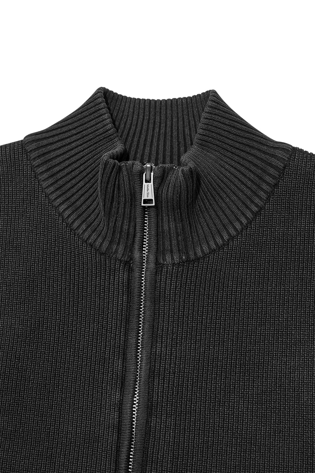 [matinkim] LOGO POINT WASHED KNIT VEST FOR MEN IN CHARCOAL