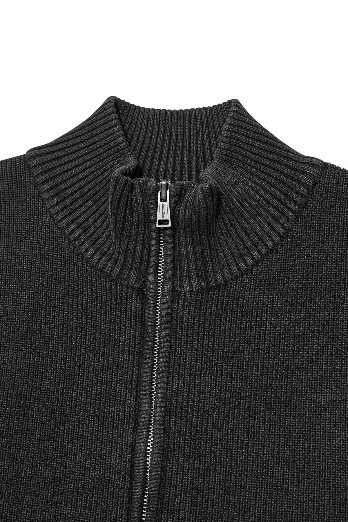 [matinkim] LOGO POINT WASHED KNIT VEST FOR MEN IN CHARCOAL