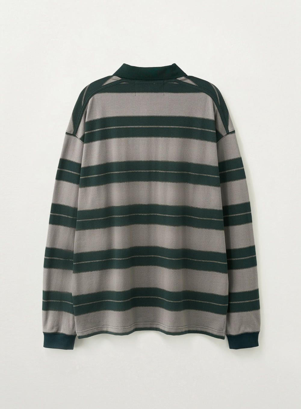 Satur Apero Stripe Pique Long Sleeve - Green