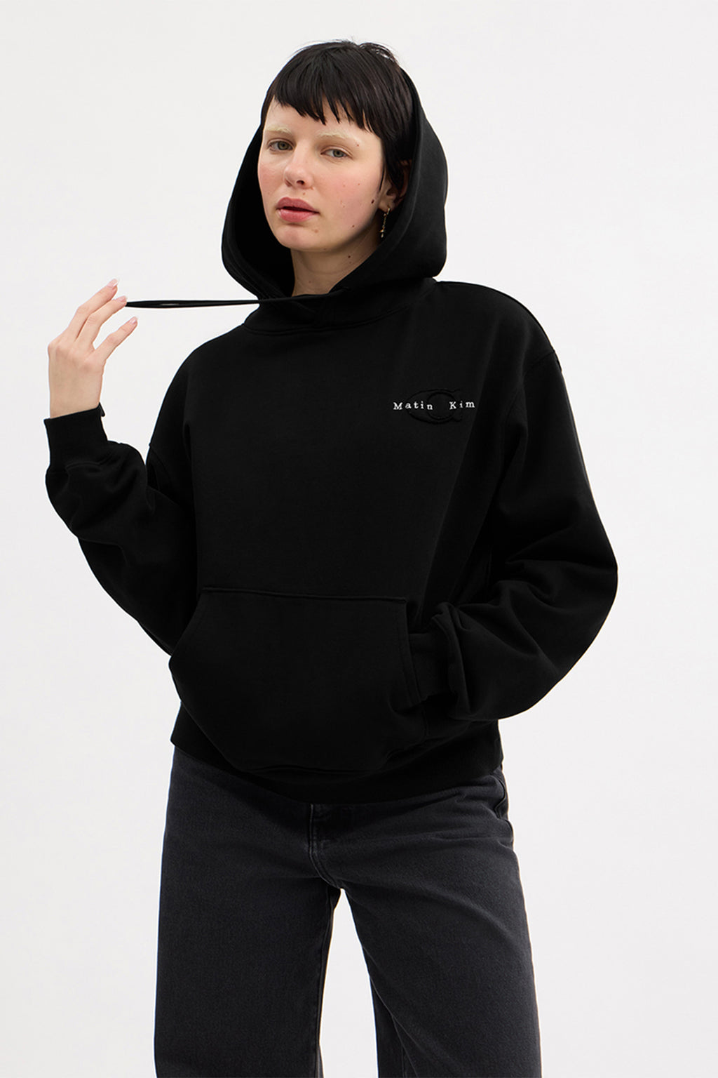 Matinkim Matin Kim X Coach Logo Embroidery Hoodie IN Black
