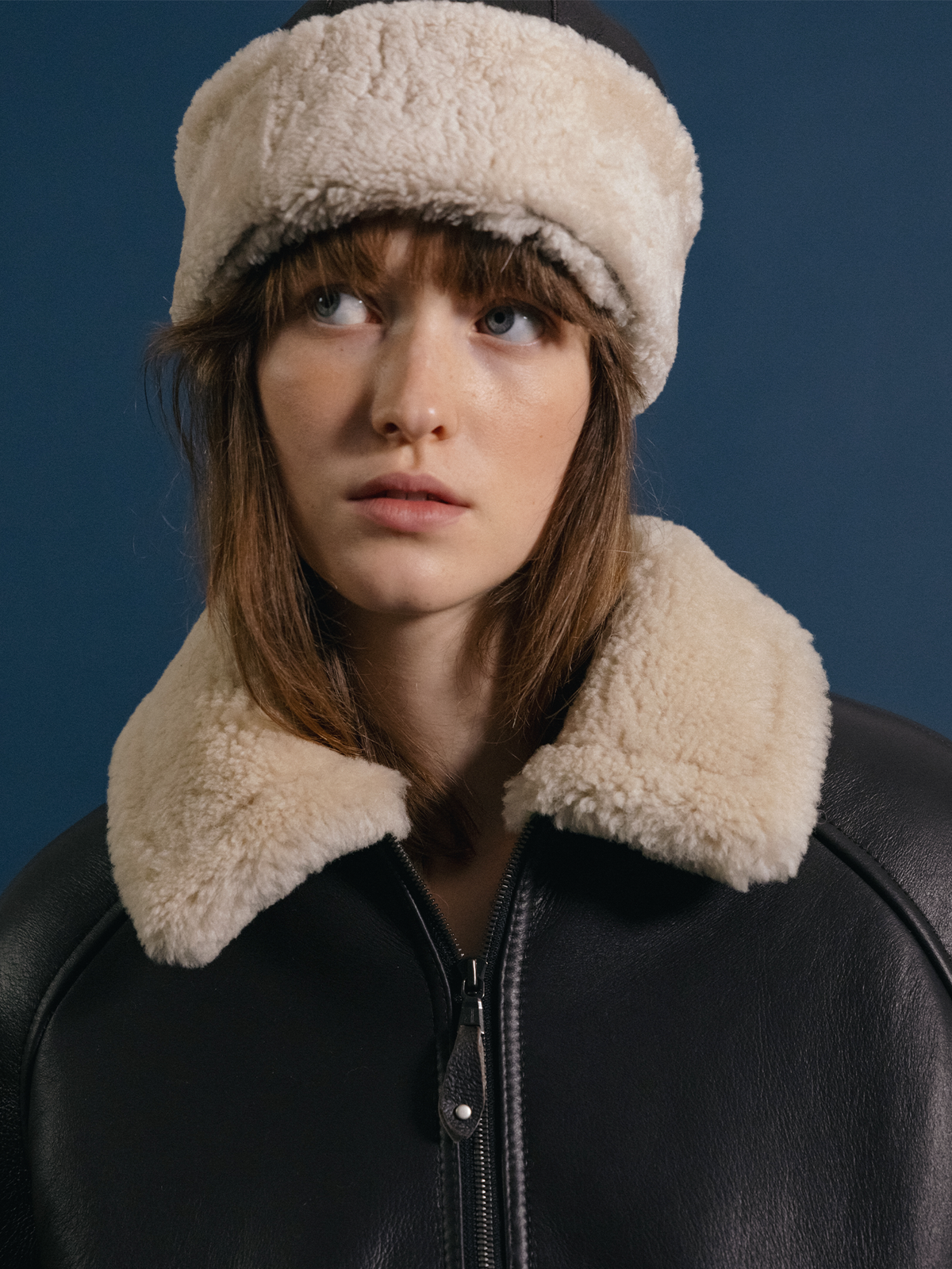 Nothing Written Brown shearling hat (Dark brown)