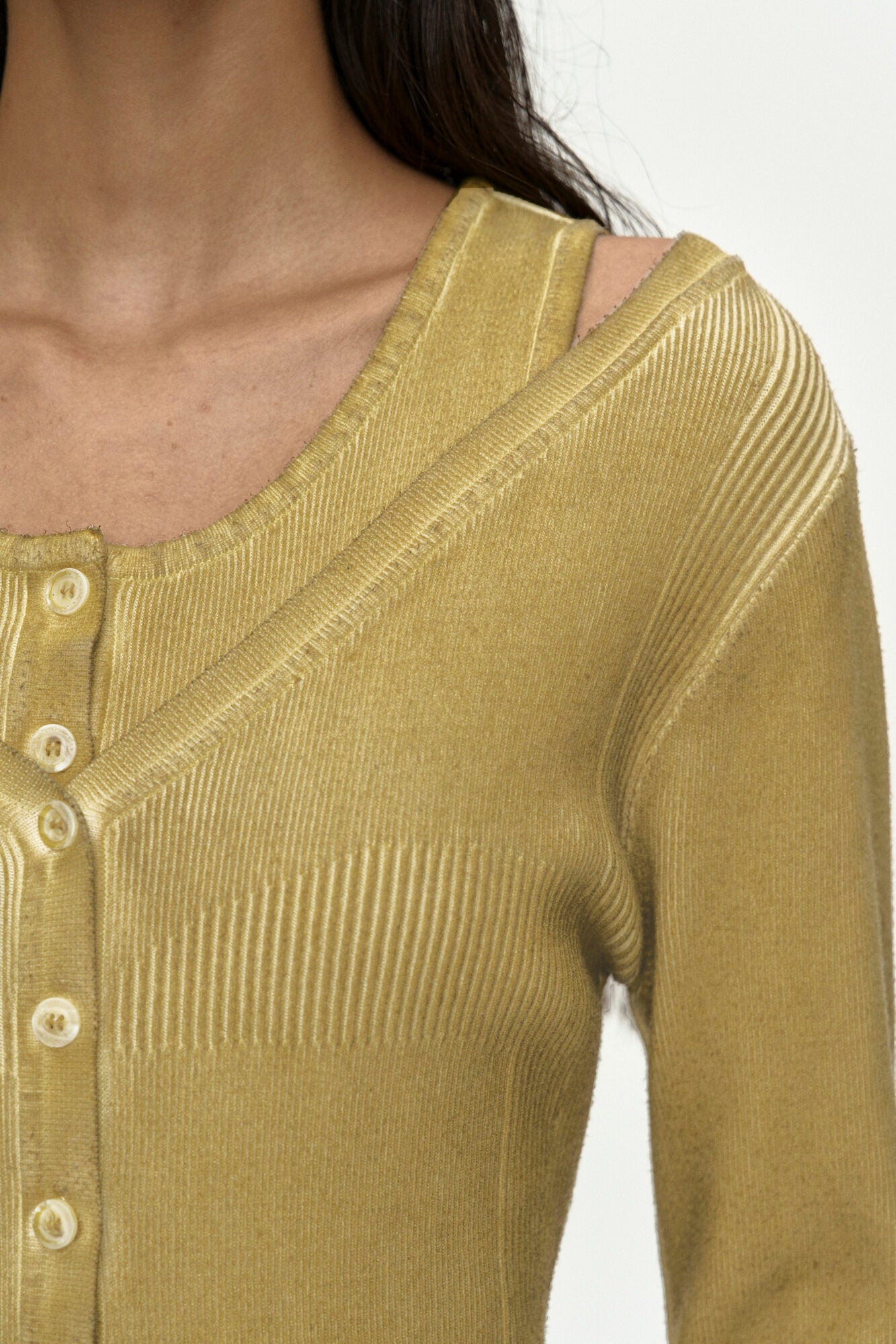 Andersson Bell Vintage-Dye Layered Knit Cardigan