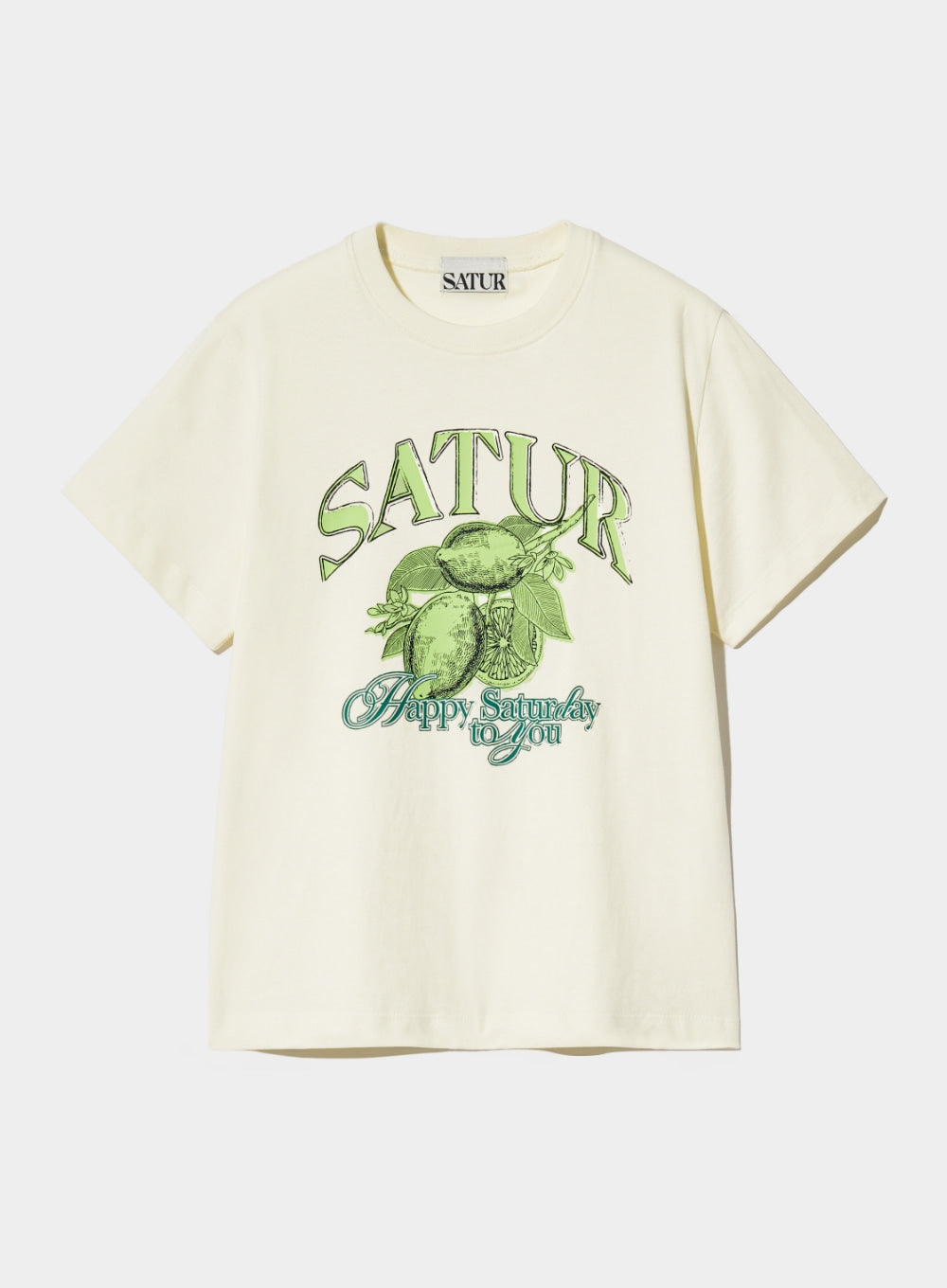 [satur] (W) Citron Summer Graphic T-Shirt - Saturday Ivory