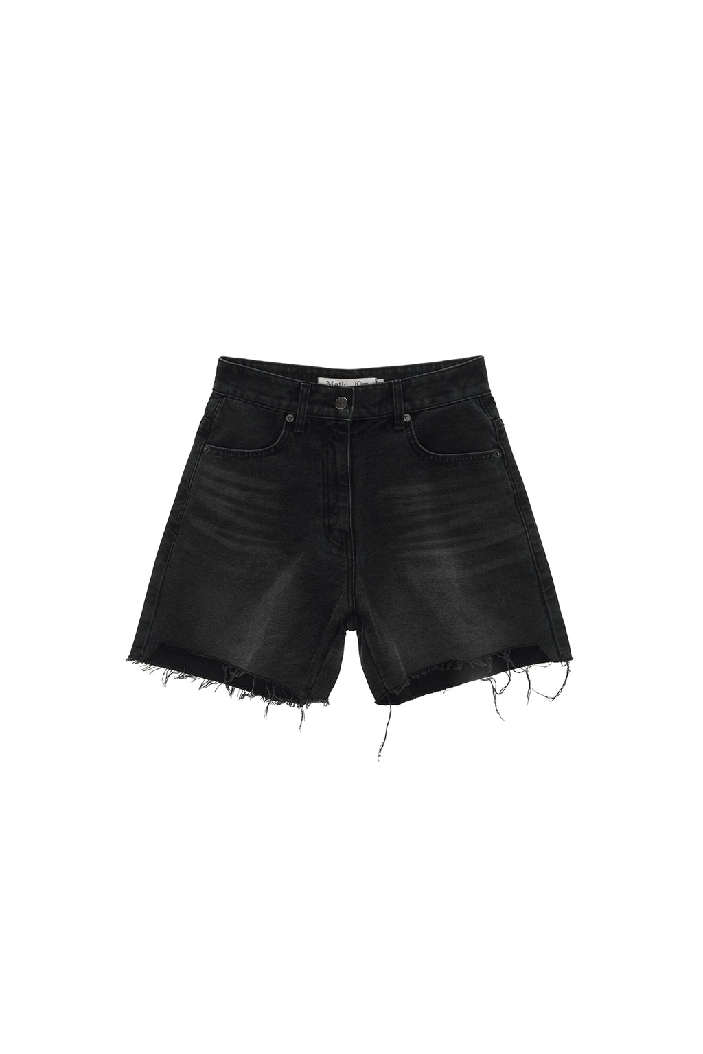 Matinkim Cut Out Point Denim Shorts IN Black