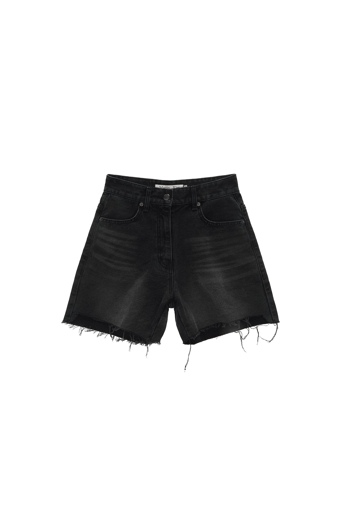 Matinkim Cut Out Point Denim Shorts IN Black