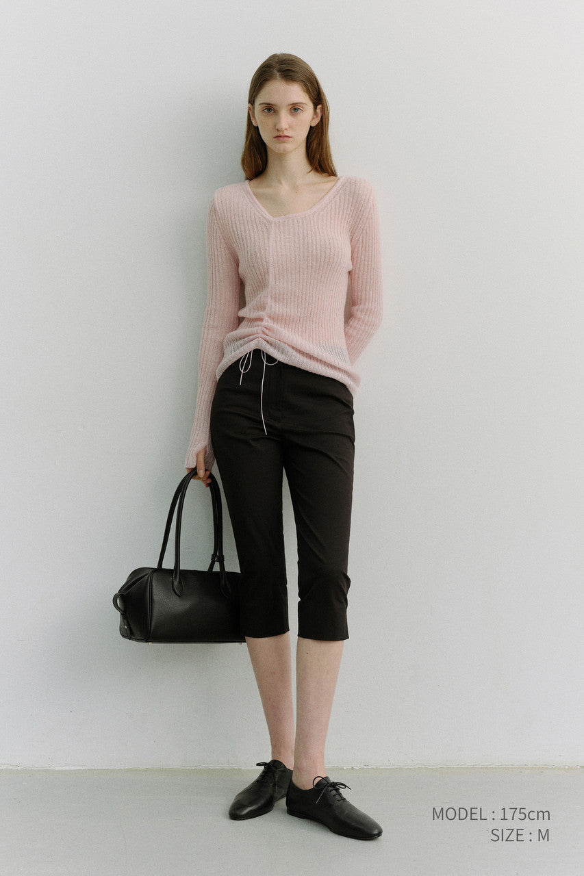 Dunst 2-Way Shirring Knit Top Soft Pink