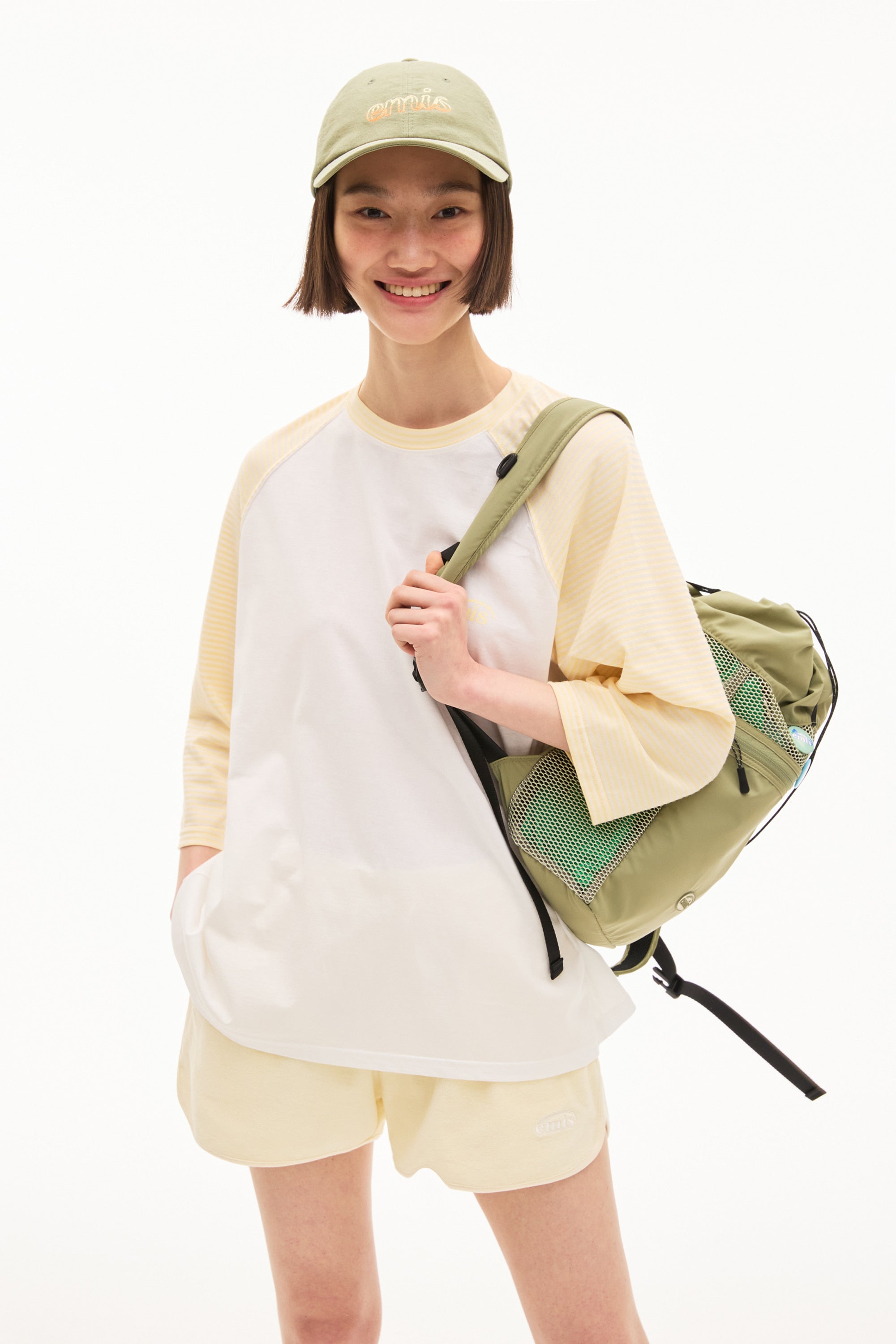 Emis Chain Stitch Ball Cap-Olive