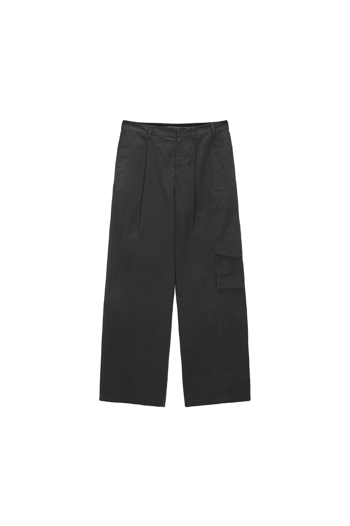 Matinkim Asymmetric Chino Trouser For Men IN Charcoal