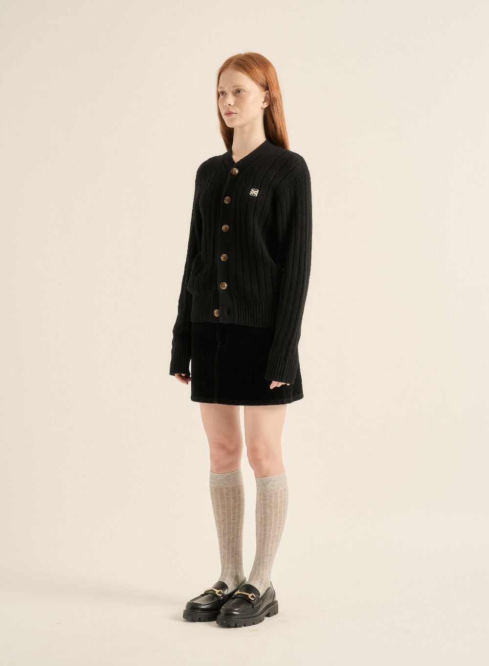 [satur] (W) Faro Over Size Boucle Cardigan - Classic Black