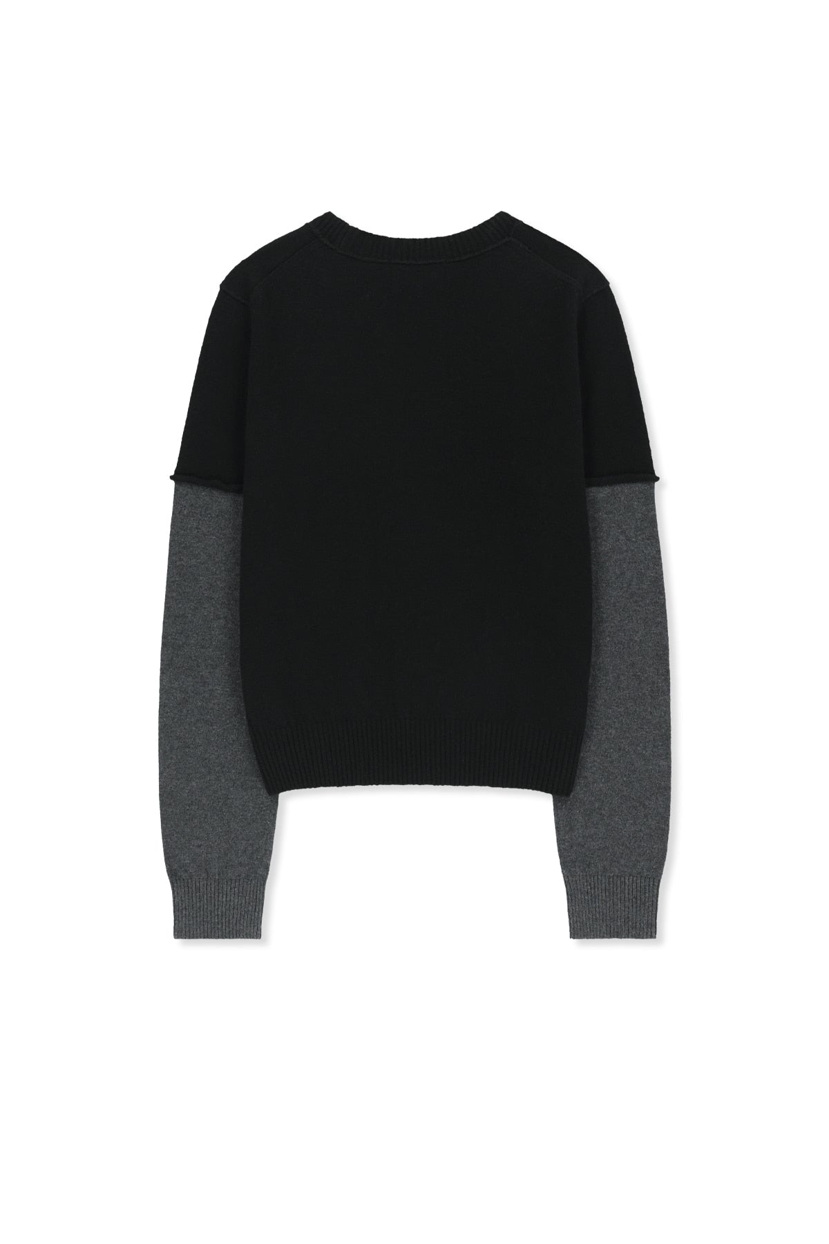 Matinkim Cashmere Blended Two Tone Knit Pullover IN Black