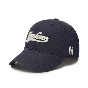 Cursive Logo Denim Like Unstructured Ball Cap NEW YORK YANKEES