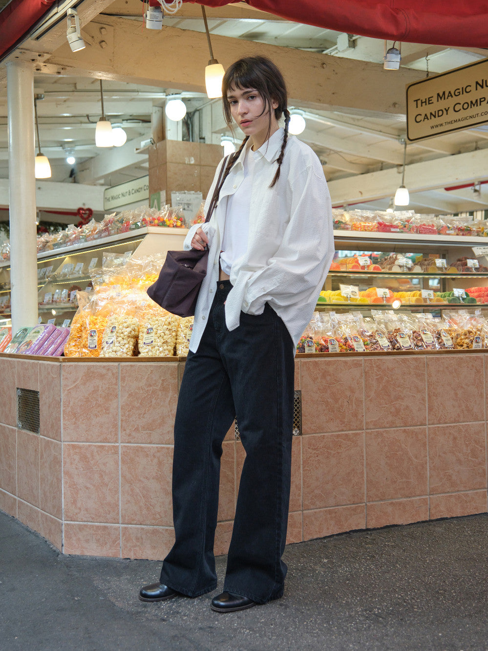 Low Classic Oversized Lc Checked Shirt Off White