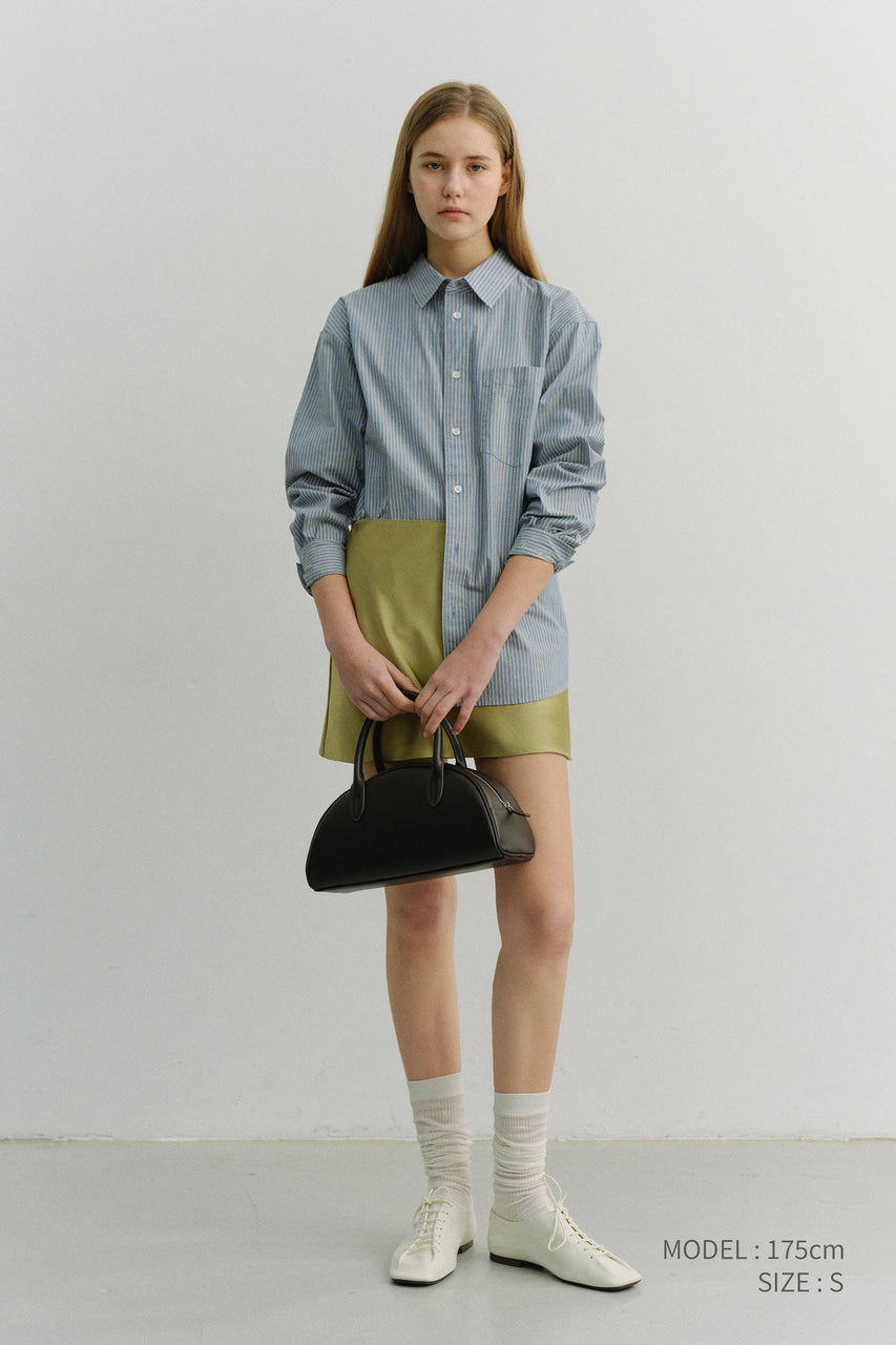 Dunst Unisex 2-Way Oversized Striped Shirt Blue Stripe