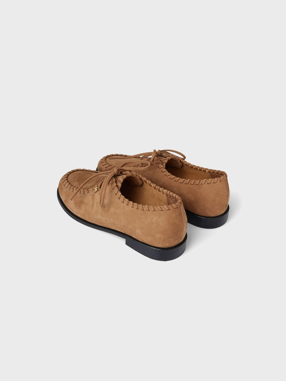 EENK Stitch Detail Leather Loafers - Camel