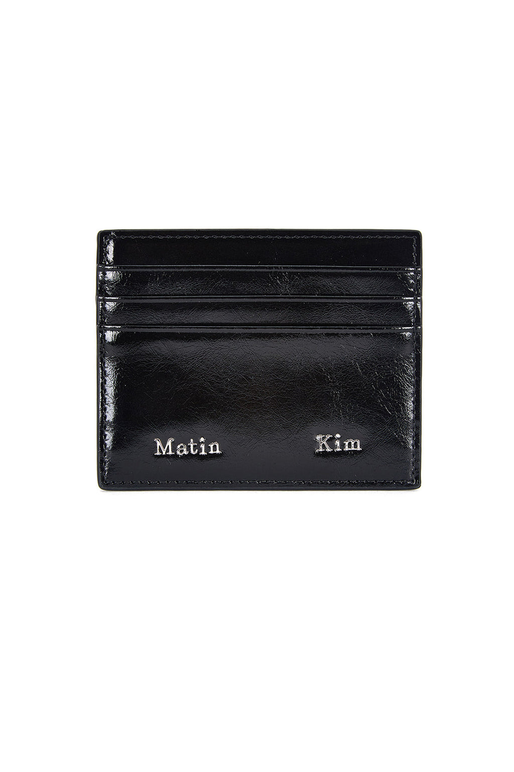 Matinkim Matin Kim Steel Logo Card Wallet IN Black
