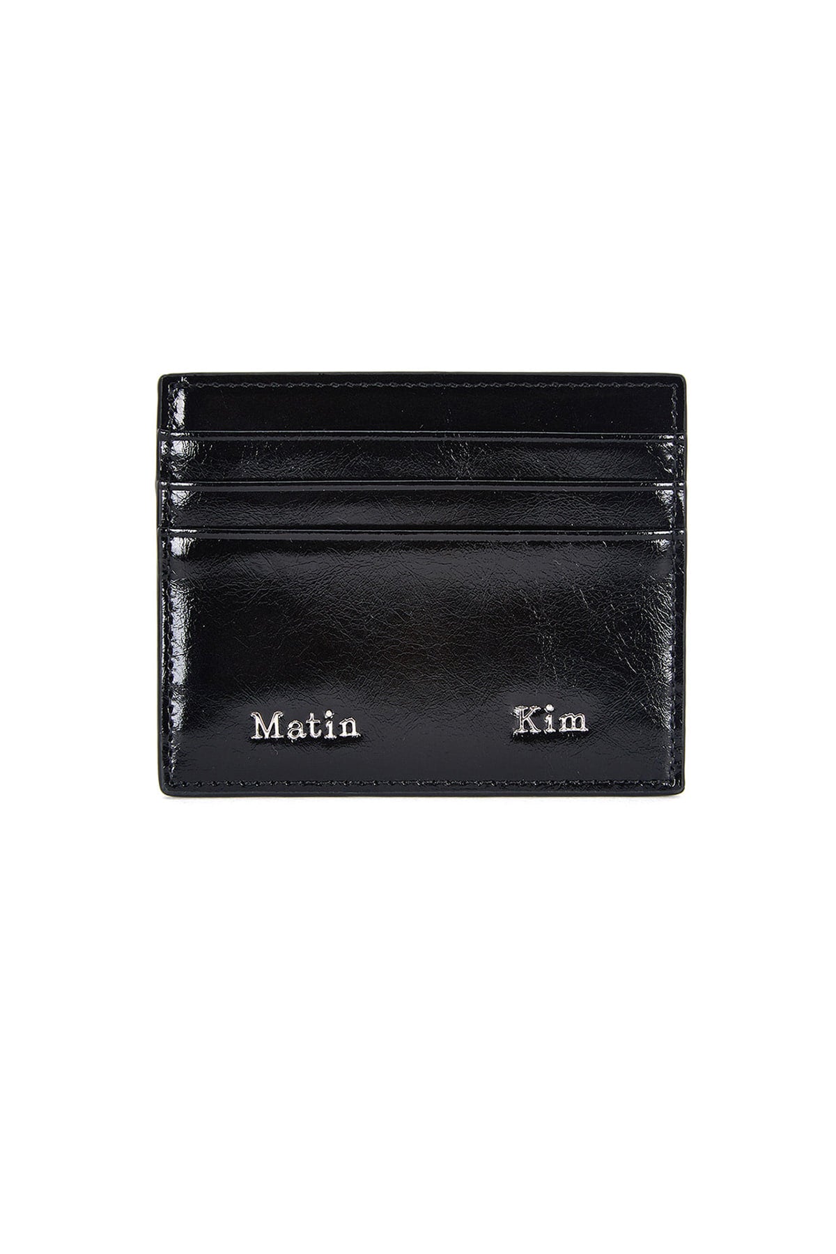 Matinkim Matin Kim Steel Logo Card Wallet IN Black