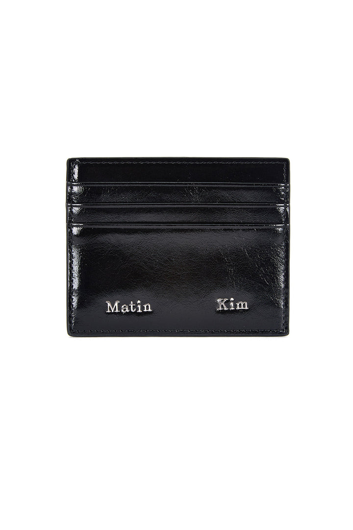 Matinkim Steel Logo Card Wallet IN Black