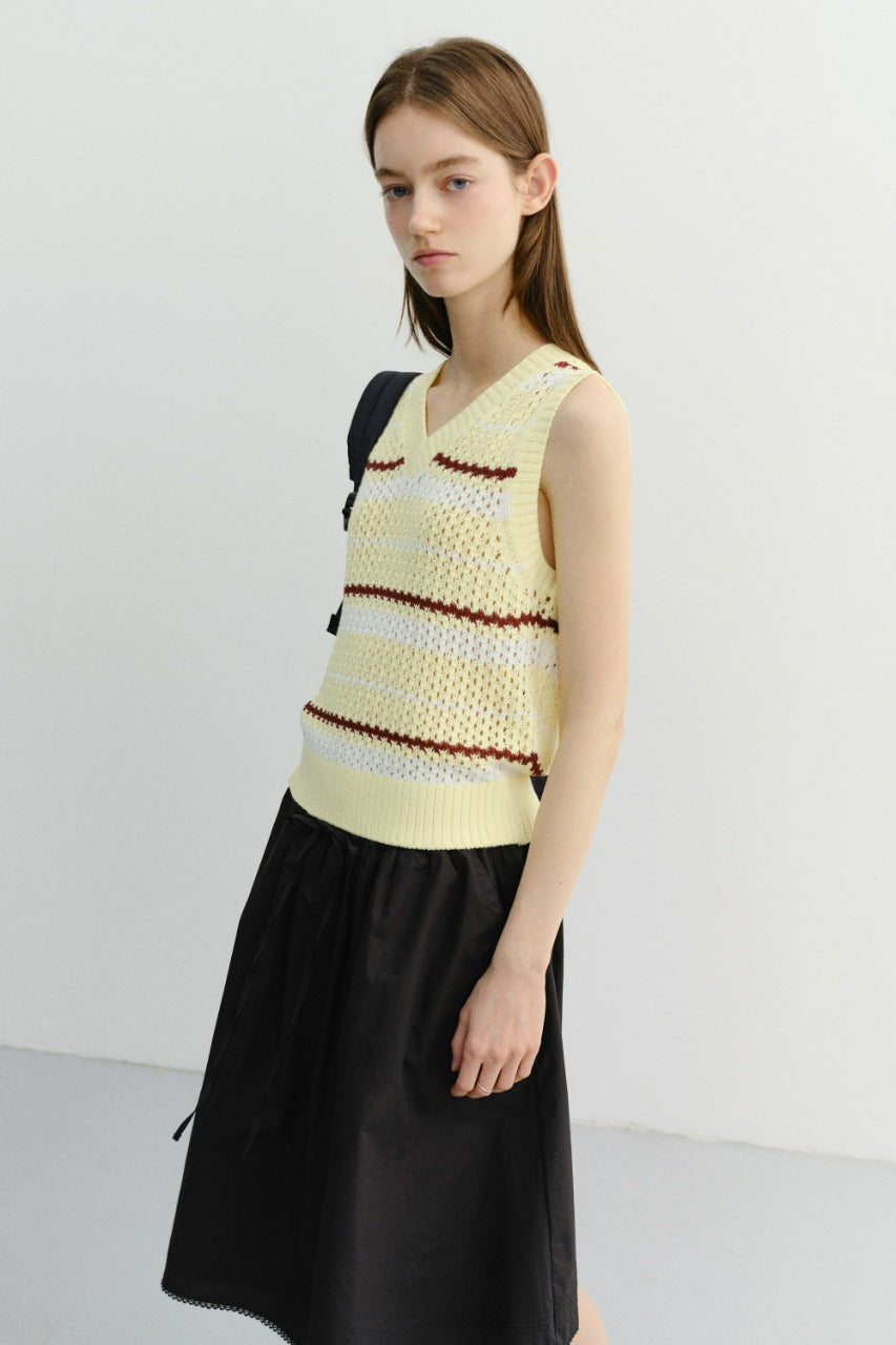 Dunst Unisex Chunky Striped Knit Vest Butter