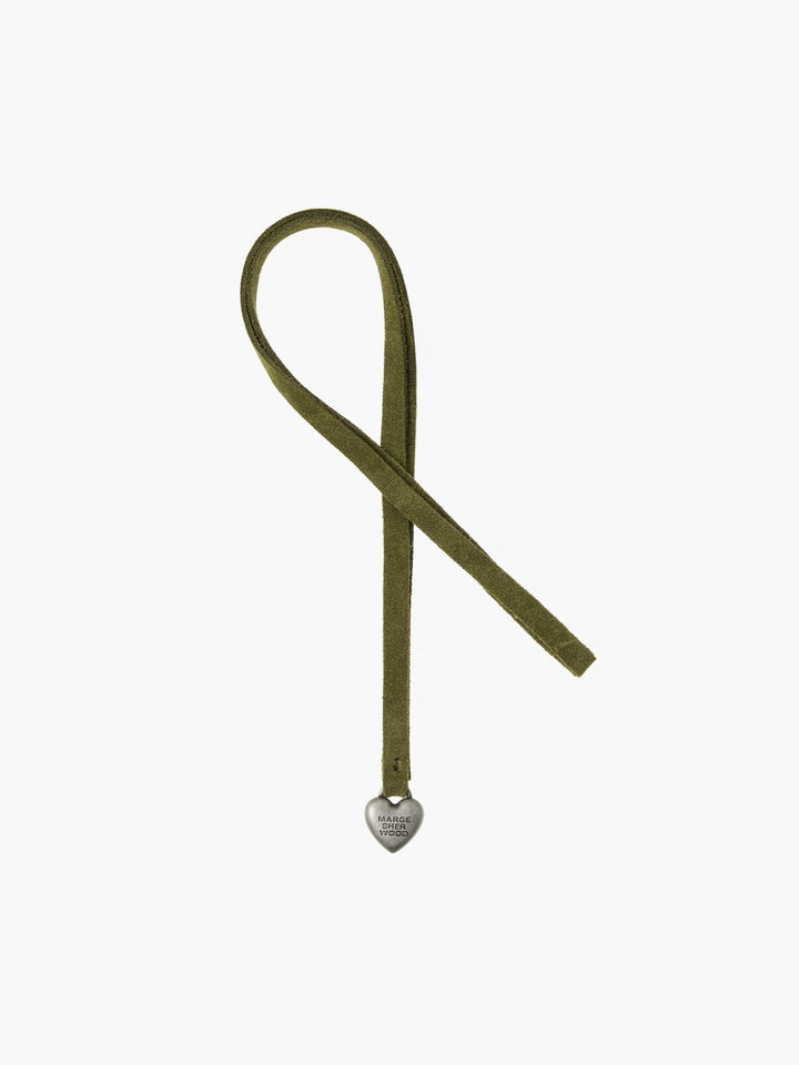 Margesherwood Heart Charm dark olive suede